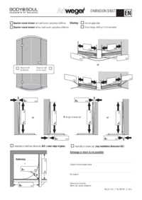 DIMENSION SHEET quarter-round shower