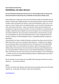 Body+Soul Pressetext für lokale Presse