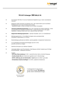 Artweger 360 Walk In Ausschreibungstext