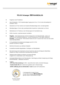 Artweger 360 rahmenlos Ausschreibungstext