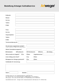 Formular Aufmaß Auftrag