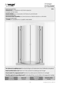 RUNDDUSCHE mit 2_Pendeltüren und 2_Fixteile