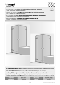 PENDELTÜR MIT SCHWENKBARER SEITENWAND ZUR BADEWANNE 1_Türteil, 1_Fixteil und 1_Seitenwand