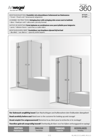 PENDELTÜR MIT SCHWENKBARER SEITENWAND ZUR BADEWANNE 1_Türteil, 1_Fixteil und 1_Seitenwand
