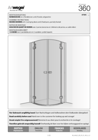 RUNDDUSCHE mit 2_Pendeltüren und 2_Fixteile