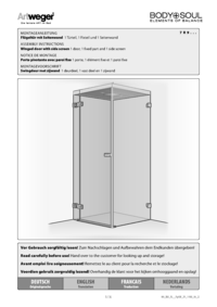 Porte pivotante avec paroi fixe 1 porte, 1 élément fixe et 1 paroi fixe