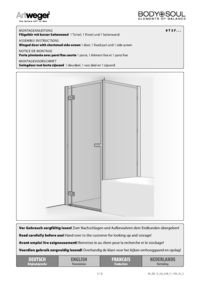 Porte pivotante avec paroi fixe courte 1 porte, 1 élément fixe et 1 paroi fixe