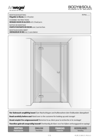 Porte pivotante en niche avec 2 parties fixes