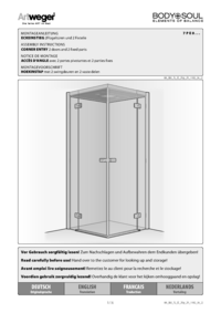 Accès d’angle avec 2 portes pivotantes et 2 parties fixes